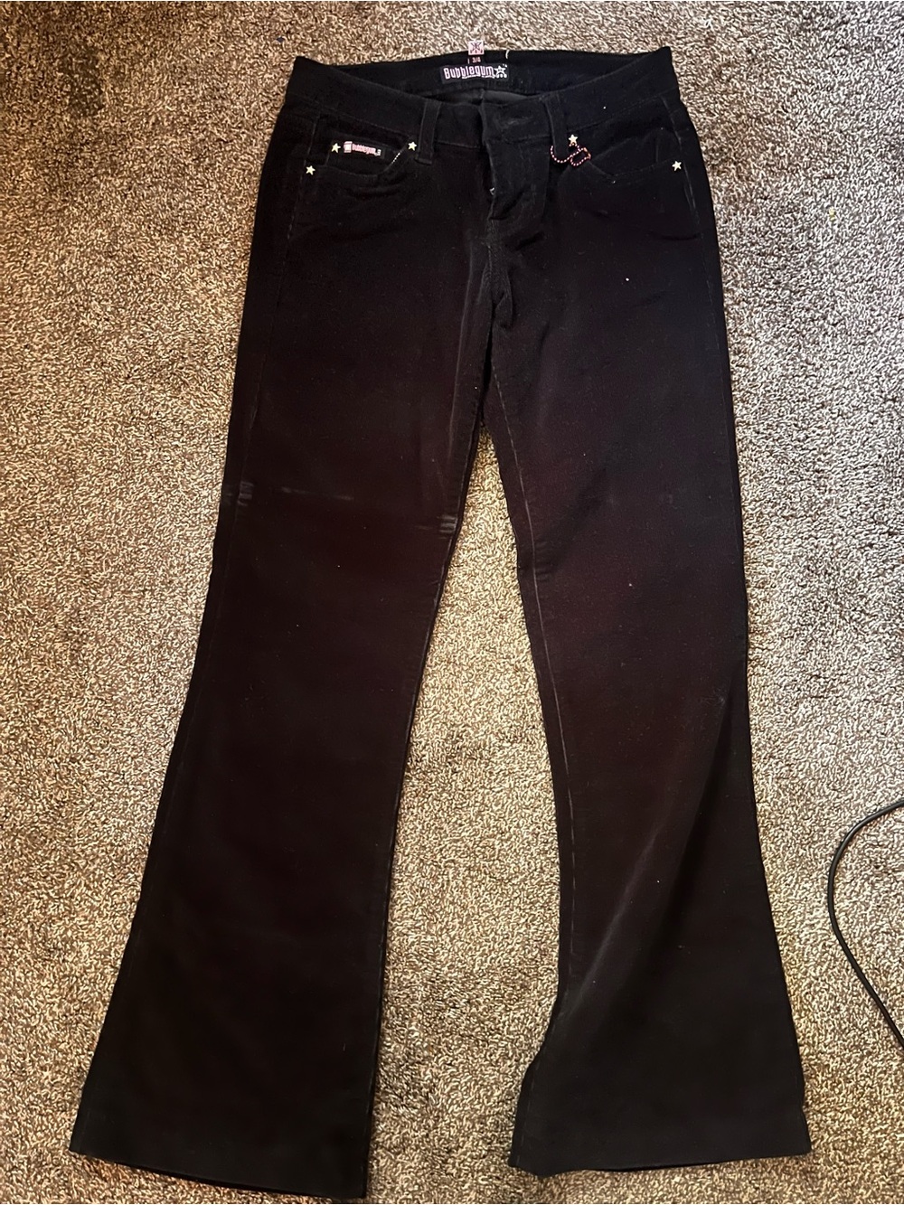 Vintage Bubblegum Women's Black Flared corduroy Jeans